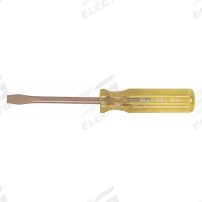 AMPCO Non-Sparking Slotted Screwdriver: Beryllium Copper, 5/32 in Tip Size, Std Lg - Non-Sparking Slotted Screwdrivers