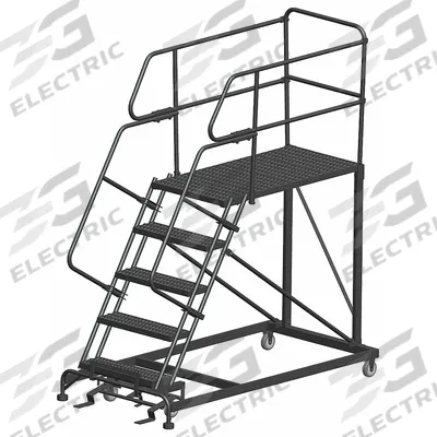 BALLYMORE Mobile Work Platform: 4.2 ft Platform Ht - Max, 36 in x 48 in, Steel - Manual-Lock Rolling Single-Access Platforms