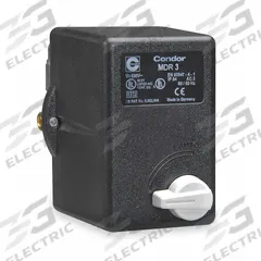 CONDOR USA, INC Pressure Switch: Std, 60 psi – 232 psi, 3/8" FNPT, 140 psi / 175 psi ON/OFF (MPN 31KE3EXX). Key specifications — attr1027655: Diaphragm; attr434202: CONDOR USA, INC; attr1027685: 3/8" FNPT; attr1027686: Standard; attr1027690: Auto/Off.