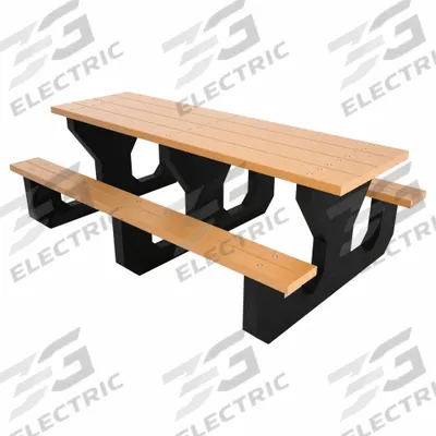 ULTRASITE Youth Picnic Table: Vandal Resistant Resinwood, Cedar, 24 1/2 in Overall Ht - Kids' Picnic Tables