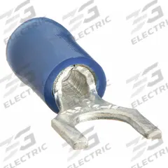 STA-KON Fork Terminals: Blue, Nylon, #10 Stud Size, 18 AWG – 14 AWG Wire Range, Std Fork, 600 V (MPN RB14-10F). Key specifications — Barrel Style: Insulation Grip; Manufacturer Part Number: RB14-10F; Brand: STA-KON; Series: RB1153.