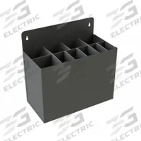 DURHAM MFG Key Stock Rack: Standalone, 12 1/4 in x 6 1/4 in x 12 in, 10 Bays, Gray, Vertical (MPN 381-95). Key specifications — attr58647: Standalone; attr4873: Vertical; attr58646: Gray; attr33825: DURHAM MFG.