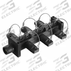 HUBBELL Distribution Block: 6 Female, 1 Male Connections, Black, 600V AC/600V DC, 400 A, 16 Series (MPN HBL7DBBK). Key specifications — Brand: HUBBELL.