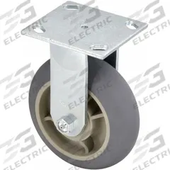 APPROVED VENDOR Plate Caster: Rigid, No Brake, Rubber, 6 in Wheel Dia, 2 in Wheel Wd, Slot, Ball (MPN P21R-RCP060KP-14). Key specifications — Wheel Bearing Type: Ball; Wheel/Tread Color: Gray; Brand: APPROVED VENDOR; Caster Type: Rigid.