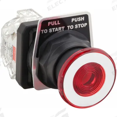 Dayton Mushroom Head Push Button: Non-Illuminated, Mushroom Head Profile, Non-Metallic - Mushroom-Head Push Buttons