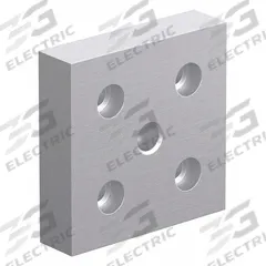 Base Plate: 15 Series, Aluminum, 3/4 in x 3 in x 3 in, Drop-In, Quad, Adj (MPN 2140). Key specifications — Includes Fasteners: No; Mounting Type: Drop-In; System of Measurement: Inch; Finish: Anodized; Brand: 80/20; Material: Aluminum; Product Type: Center Tap Base Plate; Adjustable: Yes.
