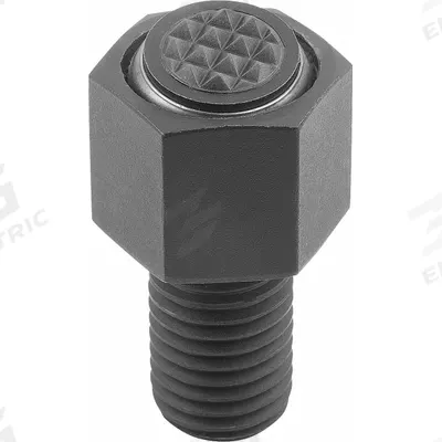 KIPP Threaded Gripper w/Serrated Pad: Carbide-Tipped Steel Pad, M12, 40 mm Thread Lg - Threaded Grippers with Serrated Carbide Pad
