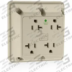LEVITON Receptacle: Quad, 5-20, Ivory, 125V AC, 20 A, 2 Pole / 3 Wire (MPN 21254-HI)