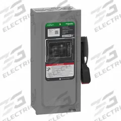 SCHNEIDER Safety Switch: Non-Fusible, 30 A, Three Phase, 600V AC/DC, Galvanized Steel, Indoor (MPN VHU361N). Key specifications — attr867131: SCHNEIDER.