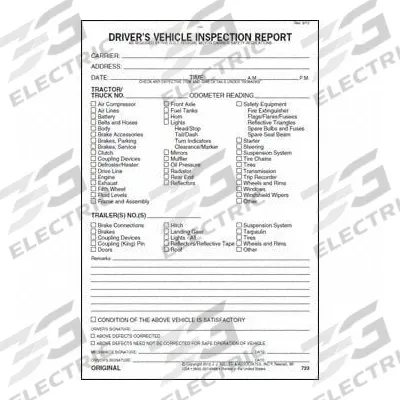 JJ KELLER Driver Vehicle Inspection Form: Carbon, Driver Vehicle Inspection Report - All-Type Vehicle Inspection Forms