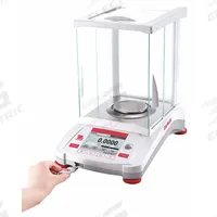 OHAUS Compact Bench Scale: 220 g Capacity, 0.0001 g Readability, 0.0001 g Repeatability, ABS (MPN AX224N). Key specifications — Brand: OHAUS; Display Type: VGA Touchscreen.