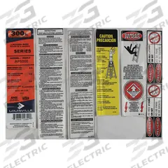 LOUISVILLE Label Kit: For 33J645/33J646/33J695/33J696, For AP5004/AP5006/AP5008/AP5010 (MPN PK-AP5000). Key specifications — For Use With Grainger Item Number: 33J696; For Use With Mfr. Model Number: AP5008; Fits Brand: Louisville Ladder; Product Type: Label Kit; Brand: LOUISVILLE.