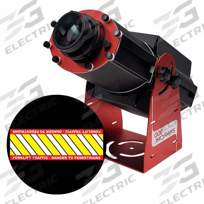 LASERGLOW TECHNOLOGIES Fixed Image Projector: Projector, Lens and Image Template - LED Safety Walkway Projectors