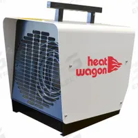HEAT WAGON Portable Electric Salamander Heater: 3KW Watt Output, 6-15P, 100°F Air Temp. Rise (MPN P300). Key specifications — NEMA Plug Configuration: 6-15P; Includes: Pigtail Cord; Phase: 1; Wattage Output: 3KW; Voltage: 240V AC; Thermal Overheat Protection: Overheat safety; Brand: HEAT WAGON; Overall Dimensions - H x W x D: 15 in x 10 in x 11 in.