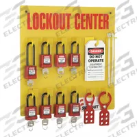 ABILITY ONE Lockout Station: 38 Components Included, Gen, Lockout Station, Keyed Different Padlocks (MPN 5340-01-651-2050). Key specifications — Visibility Inside: Board Only; Station Type: Lockout Station; Mounting Location: Wall; Material: PETG; Cover Type: Open Front; Key Type: Keyed Different; Filled: Yes; Includes: Large Steel Hasp.