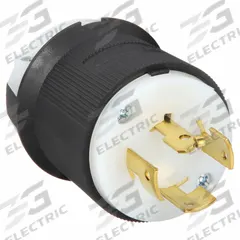 HUBBELL Locking Plug: Non-NEMA, Black/White, 120/208V AC, 20 A, 4 Pole, 4 Blade (MPN HBL7411C). Key specifications — Brand: HUBBELL.