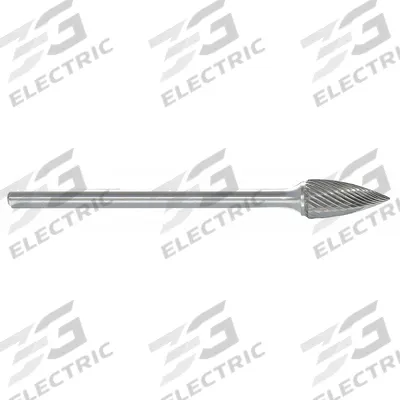 APPROVED VENDOR Carbide Bur: Pointed-End Tree, SG-3L6, Single Cut, 3/8" x 3/4" Head - Single-Cut Pointed-End Tree Burs