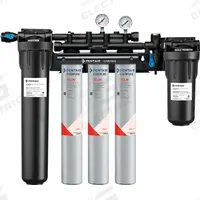 EVERPURE Water Filtration System: 5 micron, 5 gpm, FNPT, 25 3/8 in Overall Ht, 22,500 gal (MPN EV977133 -75). Key specifications — Brand: EVERPURE; Reduces: Chloramine; Filter Media: Carbon Block.
