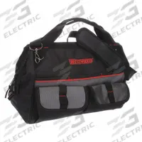 WESTWARD Tool Bag: 16 in W x 8 1/4 in D x 11 1/2 in H, Black, Polyester, 21 Pockets, Polyester (MPN 32PJ37). Key specifications — Color: Black; Brand: WESTWARD; Material: Polyester.