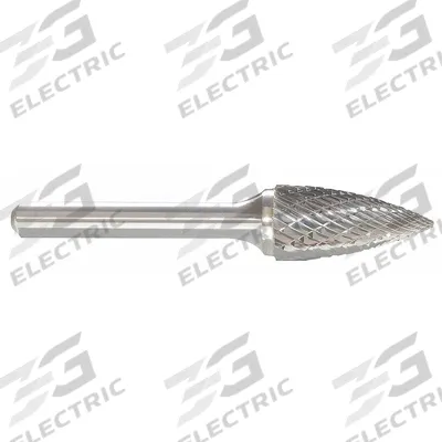 APPROVED VENDOR Carbide Bur: Pointed-End Tree, SG-43, Double Cut, 1/8" x 3/8" Head - Double-Cut Pointed-End Tree Burs