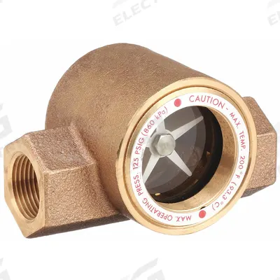 Dwyer Window Sight Flow Indicator with Impeller: Rotor, Bronze, 1 1/2 in FNPT - Flow Sights with Indicator