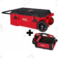 MILWAUKEE PACKOUT Tool Chest and Tote: Polymer, Black/Red, 38 in W x 15 3/4 in H x 12 in D (MPN 48-22-8428,48-22-8320). Key specifications — attr1117293: MILWAUKEE; attr1117310: Padlock; attr1117382: Polymer; attr1117383: Red.