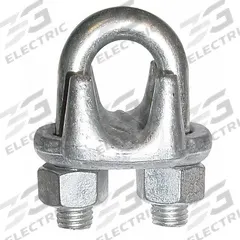 DAYTON Wire Rope U-Bolt Clip: 7/8 in Compatible Rope Dia, 20 in Rope Turnback Lg, Malleable Iron (MPN 2VKK1). Key specifications — Fabrication: Cast; Color: Silver; Material: Malleable Iron; Brand: DAYTON.