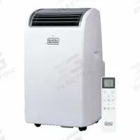 BLACK & DECKER Portable Air Conditioner: 12,000 BTU, 120V AC, Cooling/Heating (MPN BPACT12WT). Key specifications — Brand: BLACK & DECKER; Voltage: 120V AC; Includes Air Filter: Air Filter Included.