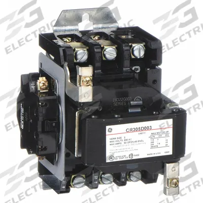 GE Magnetic Contactor: Non-Reversing, 3 Poles, NEMA Size 2, 45 A - Non-Reversing NEMA Contactors