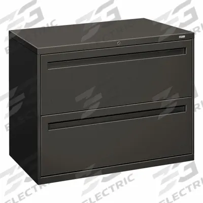HON Lateral File Cabinet with Drawer: Charcoal, 2 Drawers, 28 in Overall Ht - Lateral File Cabinets