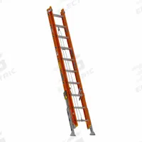 WERNER Extension Ladder: 20 ft Ladder Size, Fiberglass, 300 lb Load Capacity, 65 lb Wt, 2 Sections (MPN D6220-2L). Key specifications — Color: Orange; Brand: WERNER; Included Features: V-Rung; Removable Fly: Removable.