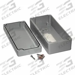 HAMMOND Enclosure: Die-Cast Aluminum, 6 in x 3 in x 2 in, NEMA 12/13/4/4X/6/6P, Screw On (MPN 1590Z135GY). Key specifications — Brand: HAMMOND; Closure Method: Screws; Knockouts: Not Included.