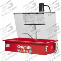 GRAYMILLS Drum Mount Solvent Parts Washer: For Solvent-Based Solution Base Type, Manual, Steel (MPN DMD332-A-LDL). Key specifications — Voltage: 120V AC; Brand: GRAYMILLS; Standards: UL1204 Certified; Cleaning Method: Manual; Tank Material: Steel; Work Lighting: No Light Included; For Solution Base Type: Solvent-Based.