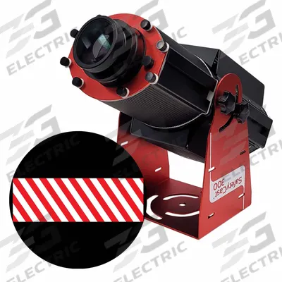 LASERGLOW TECHNOLOGIES Fixed Image Projector: Projector, Lens and Image Template, Red/White - LED Safety Walkway Projectors