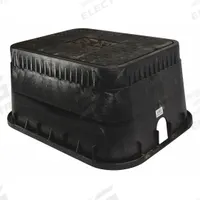 NDS Meter Box: Polyolefin, Rectangular, 12 in Overall Ht, 16 1/4 in Overall Wd, 21 1/2 in Overall Lg (MPN D1200-DICIR). Key specifications — Brand: NDS; Material: Polyolefin; Color: Black.