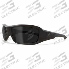 EDGE EYEWEAR Safety Glasses: Smoke Lens, Full-Frame, Vapor Shield, Metal Detectable/X-Ray Detectable (MPN XB136VS). Key specifications — Brand: EDGE EYEWEAR; Frame Color: Black/Red; Lens Color: Smoke; Lens Properties: Advanced Anti-Fog.