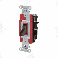HUBBELL Wall Switch: Toggle Switch, Single Pole, Maintained, Brown, 120/277V AC, 20 A (MPN HBL1221ST). Key specifications — Illuminated: No; Voltage Rating: 120/277V AC.