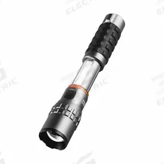NEBO Rechargeable Flashlight: Rechargeable, 2,000 lm, 2 hr Run Time at Max. Brightness, Gray, Body (MPN NEB-WLT-1003). Key specifications — Charger Style Included: USB Type-C Cord; Brand: NEBO; Battery Requirements - Broad: Includes Rechargeable.
