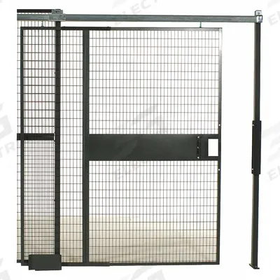 WIRECRAFTERS Sliding Door: 10 1/2 ft H x 3 3/8 ft W x 2 in D, Gray - WireCrafters Welded-Wire Partition Components