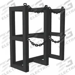 DURHAM MFG Gas Cylinder Rack: Vertical, 30 in x 12 in x 30 in, For 2 Cylinders (MPN GCRV-301230-08T). Key specifications — attr34863: DURHAM MFG; attr34955: Powder Coated; attr34956: Black.