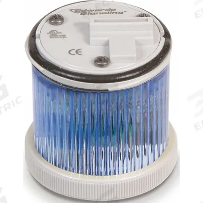 EDWARDS SIGNALING Tower Light Module: Flashing/Steady, 240V AC, Blue, 48 mm Overall Dia - Multimode Light Modules