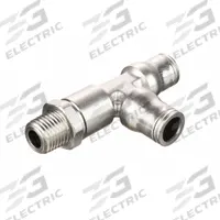 LEGRIS Push-Fit Tee Fitting: 1/8 in Pipe x 4 mm OD x 4 mm OD Size, Brass, 37 1/2 mm Overall Lg (MPN 3603 04 10). Key specifications — Brand: LEGRIS; Thread Size A: 1/8".