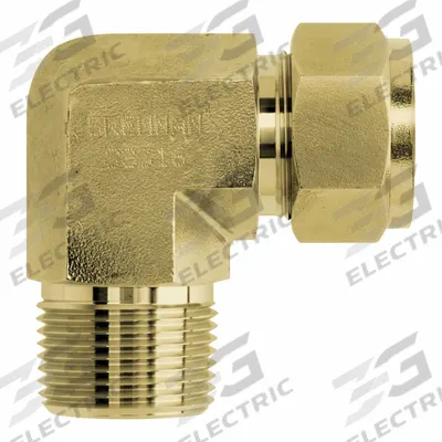 BRENNAN INDUSTRIES Compression Fitting Elbow: 3/8 in OD x 1/4 in Pipe Size, Tube x MNPT - Clean & Bagged Double-Ferrule Brass Compression Fittings