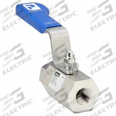 PARKER Manual Two-Way Ball Valve: 1/2 in, 316 Stainless Steel, Straight, FNPT x FNPT, Two-Piece (MPN HPBYB8FF). Key specifications — Brand: PARKER; Handle: Lever.