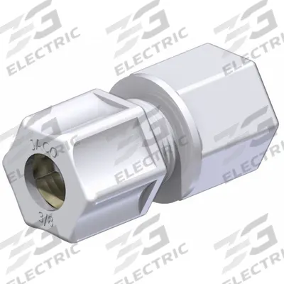 JACO Female Compression Connector: 1/4 in OD x 1/4 in Pipe Size, Compression x FNPT - Polypropylene Compression Tube Fittings