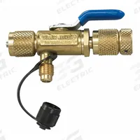 YELLOW JACKET Valve Core Remover: 8 1/2 in Lg, Brass, 1/4 in Female SAE Right-Hand, A2L Compatible (MPN 18975). Key specifications — Application: Charging; Product Type: Valve Core Remover; Brand: YELLOW JACKET; Body Material: Brass; Manufacturer Part Number: 18975.