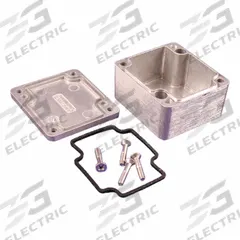 HAMMOND Enclosure: Die-Cast Aluminum, 2 in x 2 in x 1 in, NEMA 1/12/13/4/4X, Solid Cover, Screw On (MPN 1550Z104). Key specifications — Brand: HAMMOND; Closure Method: Screws; Enclosure Material: Die-Cast Aluminum; Knockouts: Not Included.