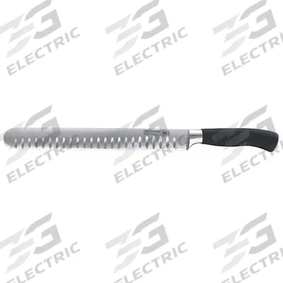 CRESTWARE Slicer Knife: Granton Edge, 10 in Overall Lg, Steel Blade, Santoprene Handle - Slicing Knives
