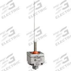 TELEMECANIQUE SENSORS Limit Switch Head: Cat Whisker, Top (MPN ZCKE06). Key specifications — Compatible with Series: XCKJ; Actuator Location: Top; Brand: TELEMECANIQUE SENSORS; Action: Momentary; Arm/Operator Material: Metallic.