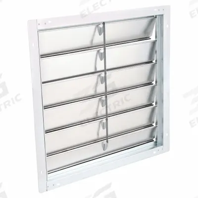 Dayton 27"H-W 6"L Aluminum Wall Backdraft Dampr: For 24 in Fan, Single Panel, 27 in H - Wall-Mount Backdraft Dampers